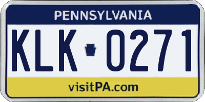 PA license plate KLK0271
