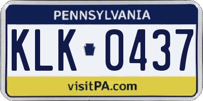 PA license plate KLK0437