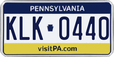 PA license plate KLK0440