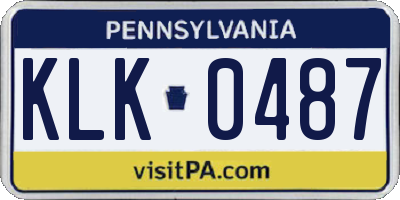 PA license plate KLK0487
