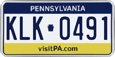PA license plate KLK0491
