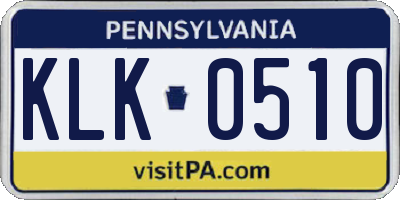 PA license plate KLK0510