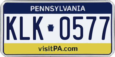 PA license plate KLK0577