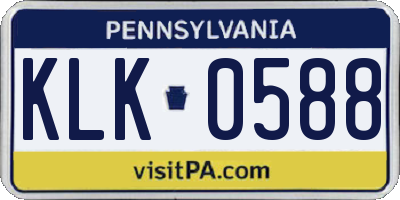 PA license plate KLK0588