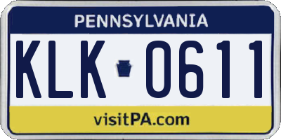 PA license plate KLK0611