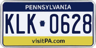 PA license plate KLK0628