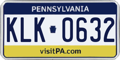PA license plate KLK0632