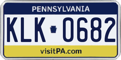 PA license plate KLK0682