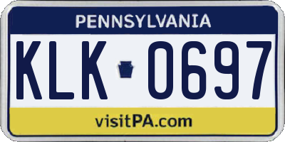 PA license plate KLK0697