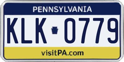 PA license plate KLK0779