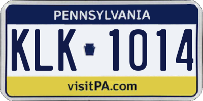 PA license plate KLK1014