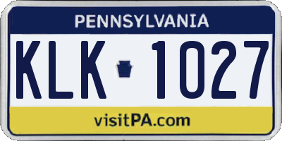 PA license plate KLK1027
