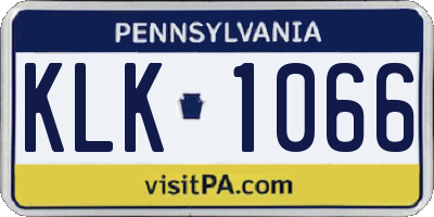 PA license plate KLK1066