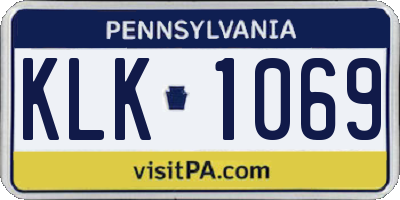 PA license plate KLK1069
