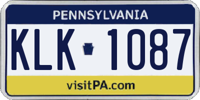 PA license plate KLK1087
