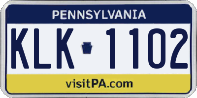 PA license plate KLK1102