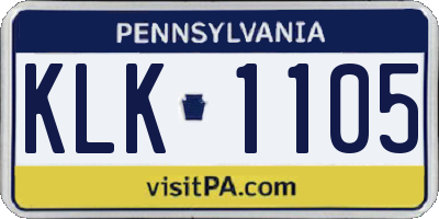 PA license plate KLK1105