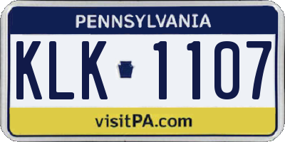 PA license plate KLK1107