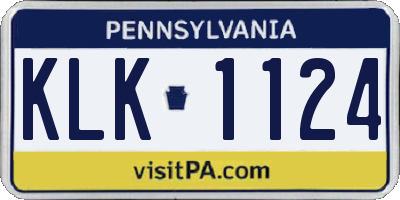 PA license plate KLK1124