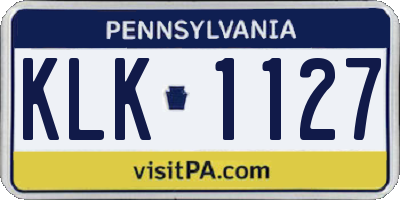 PA license plate KLK1127