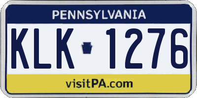 PA license plate KLK1276