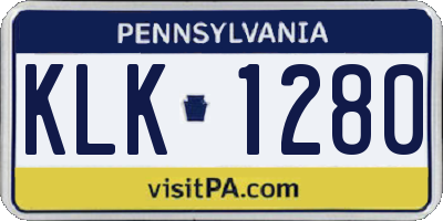 PA license plate KLK1280