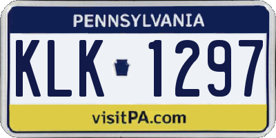 PA license plate KLK1297