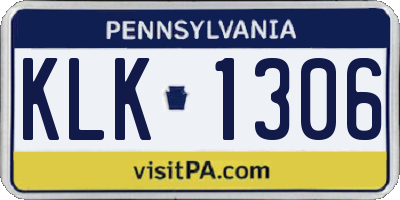 PA license plate KLK1306