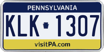 PA license plate KLK1307