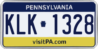 PA license plate KLK1328