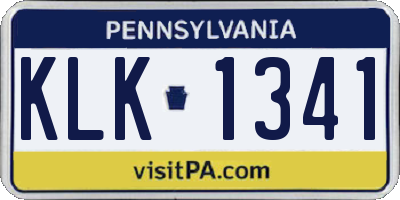 PA license plate KLK1341