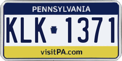 PA license plate KLK1371