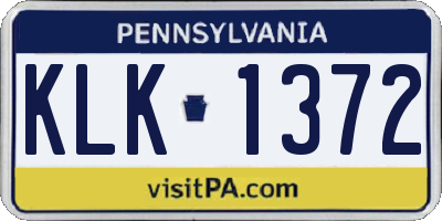 PA license plate KLK1372