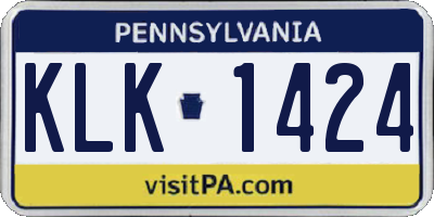 PA license plate KLK1424