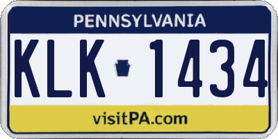 PA license plate KLK1434