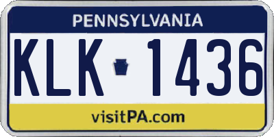 PA license plate KLK1436