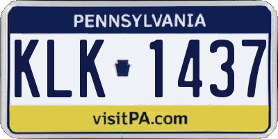 PA license plate KLK1437