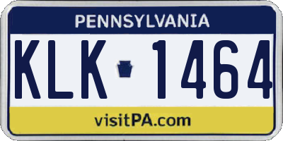 PA license plate KLK1464