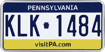 PA license plate KLK1484