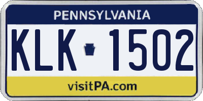 PA license plate KLK1502