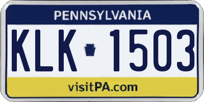 PA license plate KLK1503