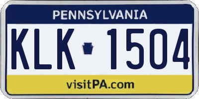 PA license plate KLK1504
