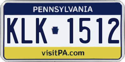 PA license plate KLK1512