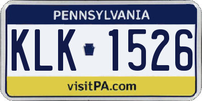PA license plate KLK1526