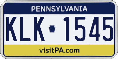 PA license plate KLK1545
