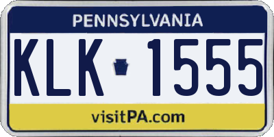 PA license plate KLK1555