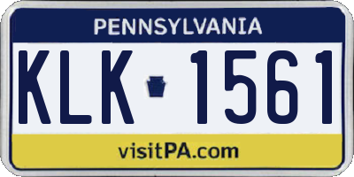 PA license plate KLK1561