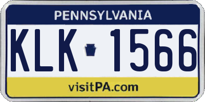 PA license plate KLK1566