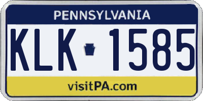 PA license plate KLK1585