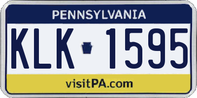 PA license plate KLK1595